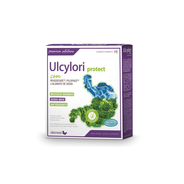 Ulcylori Protect protege a mucosa gástrica e duodenal formando uma barreira protetora do estômago